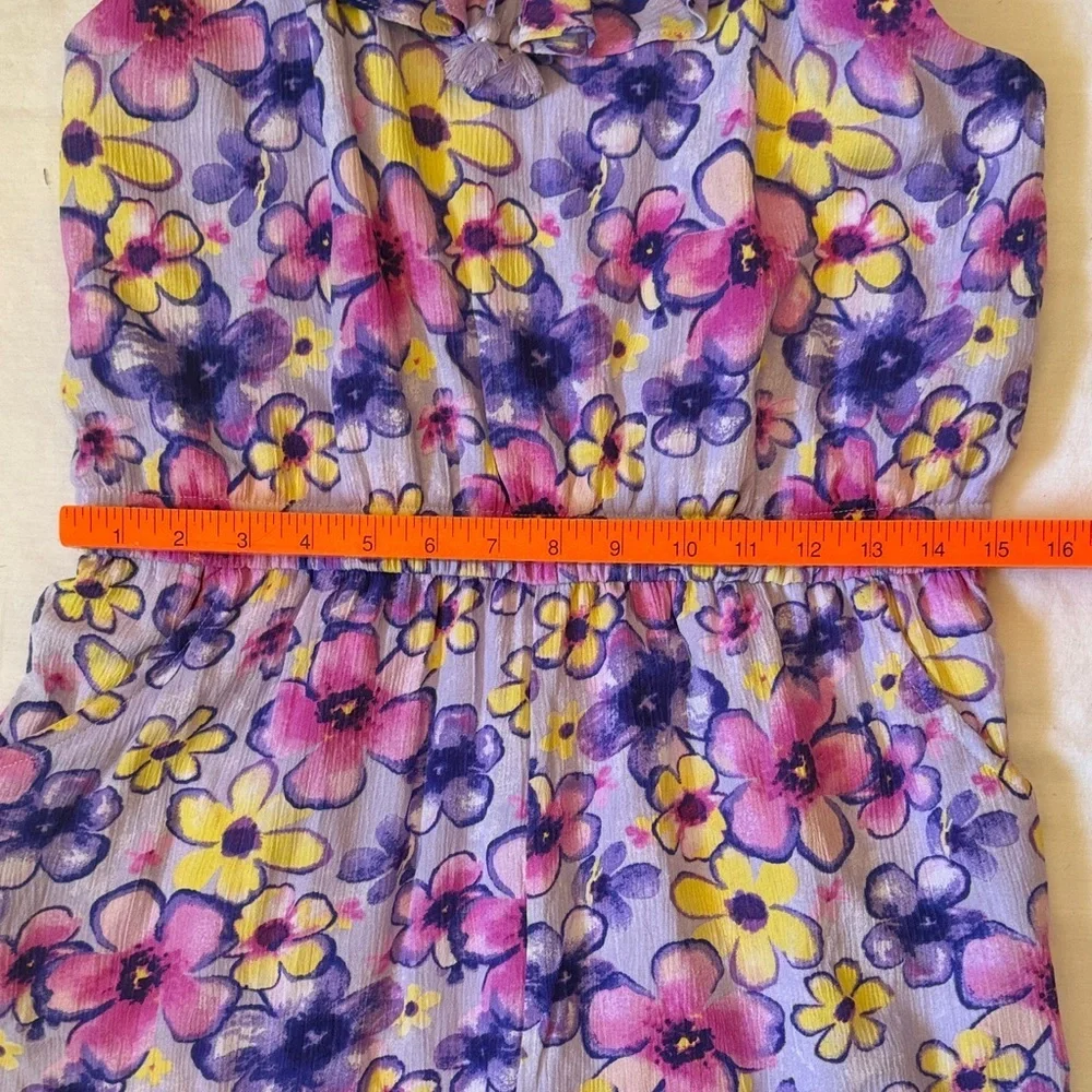 Justice Purple and Pink Floral Kids Romper